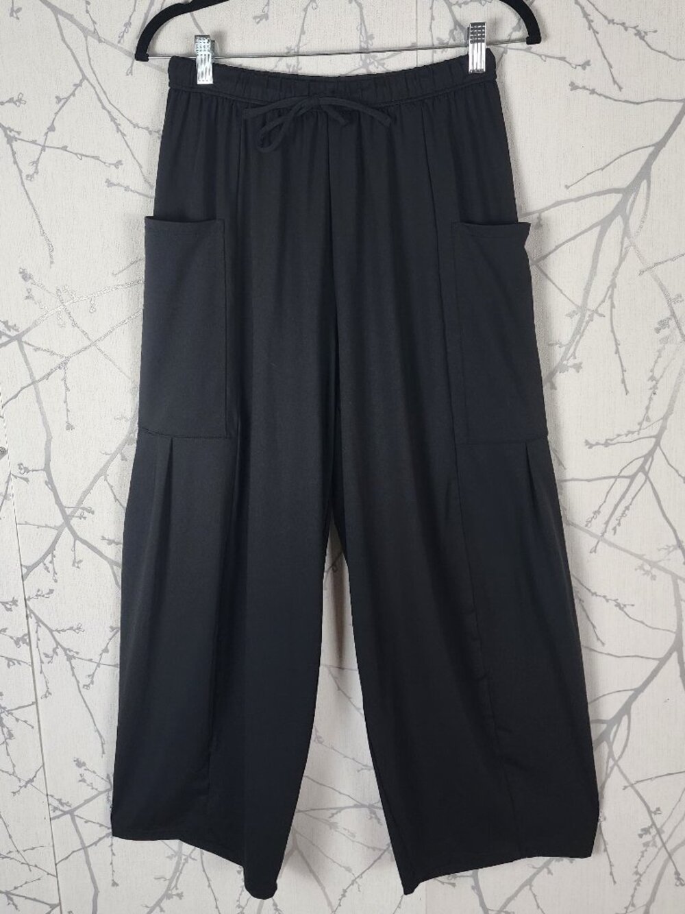Halara Black Stretch Knit High Waist Palazzo Pants